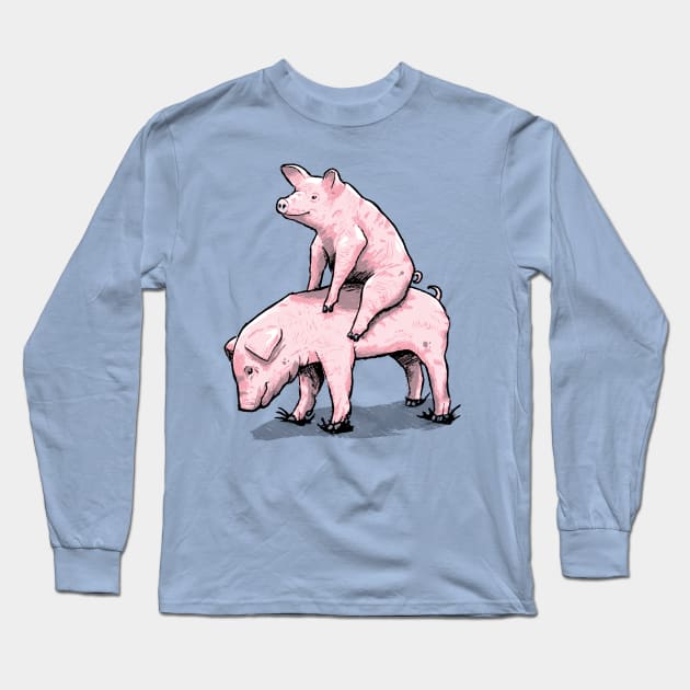 Piggy Back Ride Tee Shirt Long Sleeve T-Shirt by RonanLynam